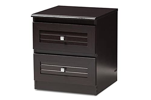 Baxton Studio Carine Modern And Contemporary Wenge Brown Finished 2-Drawer Nightstand